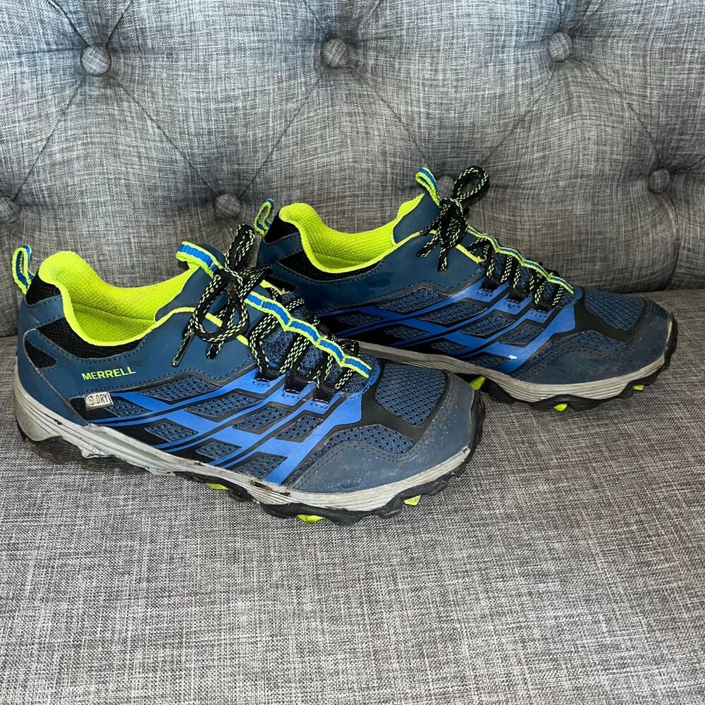 Merrell ML-B Moab Low Waterproof Shoes Youth SZ 5.5 Blue Running Walking